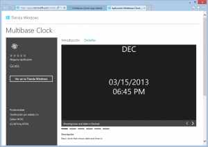 Multibase Clock en la tienda de Windows 8
